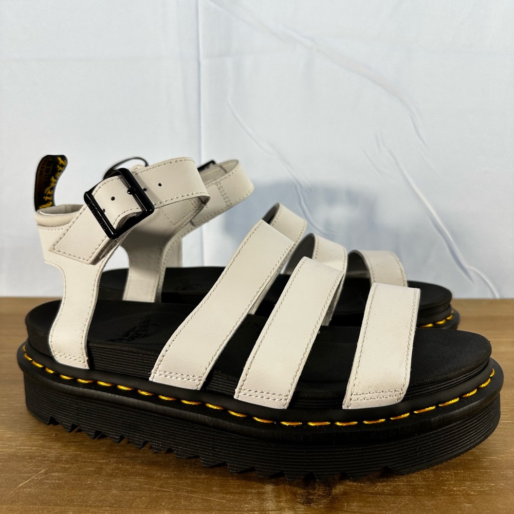 NWOB Dr. Martens Blaire Hydro Leather Sandals - White- Women's Size 9